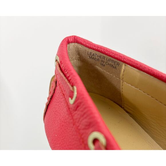 Talbots Easton Red Leather Tassel Driving Moccasin Loafer Shoe Sz 9 - Picture 5 of 13